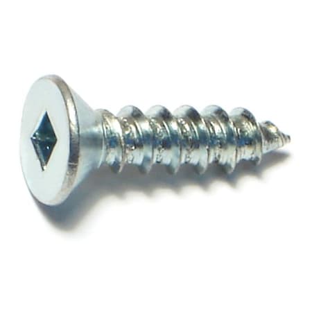 Sheet Metal Screw, #10 X 3/4 In, Zinc Plated Steel Flat Head Square Drive, 35 PK